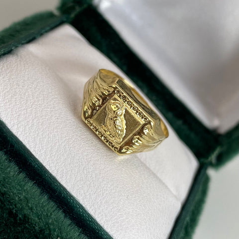 Anillo Buho Oro amarillo 18k / Talla 5 / 1,34 Gr
