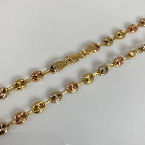 Cadena GC Eslabón Marino Tres oros 18k 11,04 Gr / 5,2 mm / 60 Cm