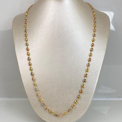 Cadena GC Eslabón Marino Tres oros 18k 11,04 Gr / 5,2 mm / 60 Cm