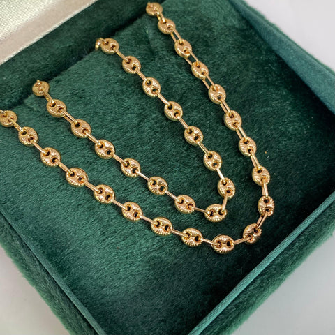 Cadena GC Eslabón Marino Diamantado Oro amarillo 18k 10,60 Gr / 4 mm / 60 Cm *