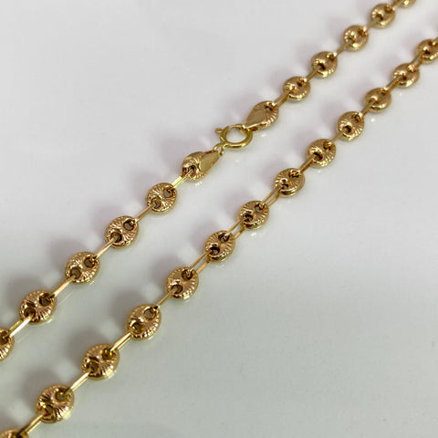 Cadena GC Eslabón Marino Diamantada Oro amarillo 18k 7,77 Gr / 3,8 mm / 60 Cm *