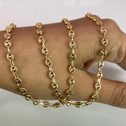 Cadena GC Eslabón Marino Diamantada Oro amarillo 18k 7,77 Gr / 3,8 mm / 60 Cm *