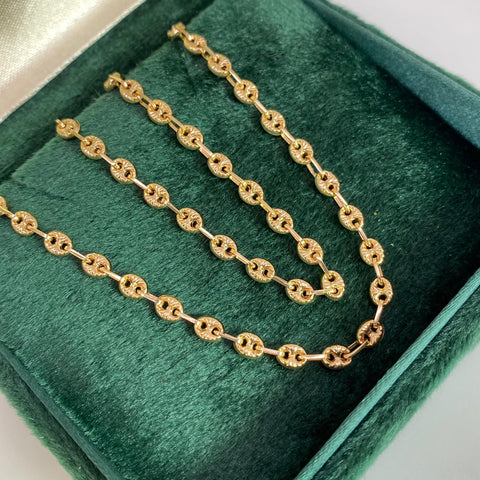 Cadena GC Eslabón Marino Diamantada Oro amarillo 18k 7,40 Gr / 3,3 mm / 60 Cm *