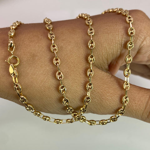 Cadena GC Eslabón Marino Diamantada Oro amarillo 18k 7,40 Gr / 3,3 mm / 60 Cm *
