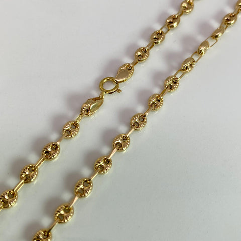 Cadena GC Eslabón Marino Diamantada Oro amarillo 18k 7,40 Gr / 3,3 mm / 60 Cm *