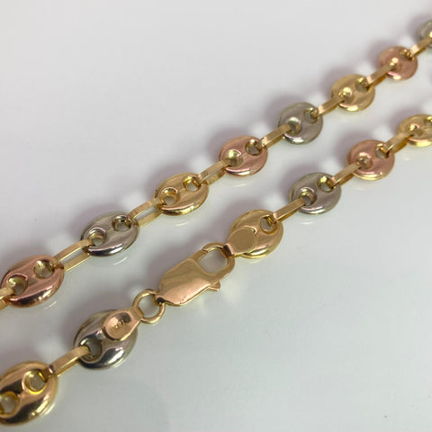 Cadena GC Eslabón Marino Tres oros 18k 15,76 Gr / 5 mm / 50 Cm *