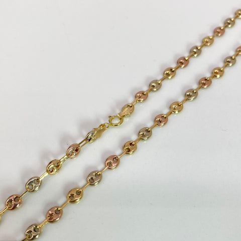 Cadena GC Eslabón Marino Tres oros 18k 8,22 Gr / 3,6 mm / 60 Cm *