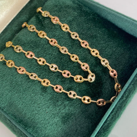 Cadena GC Eslabón Marino Tres oros 18k 8,22 Gr / 3,6 mm / 60 Cm *