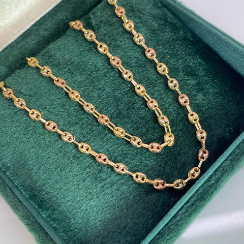 Cadena GC Eslabón Marino Tres oros 18k 5,42 Gr / 3 mm / 60 Cm *