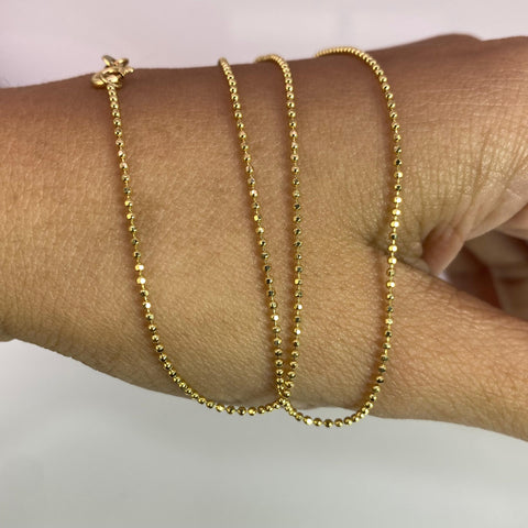 Cadena Italy Mini Militar Oro amarillo 18k +1 / 2,0 Gr / 0,8 mm / 45 Cm *