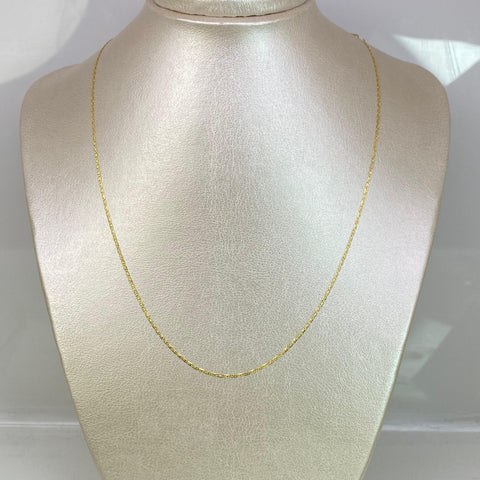 Cadena Italy Plana Diamantada Oro amarillo 18k 1,61 Gr / 1 mm / 45 Cm