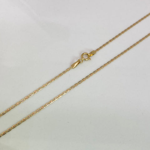 Cadena Italy Plana Diamantada Tres oros 18k 1,51 Gr / 1,2 mm / 45 Cm