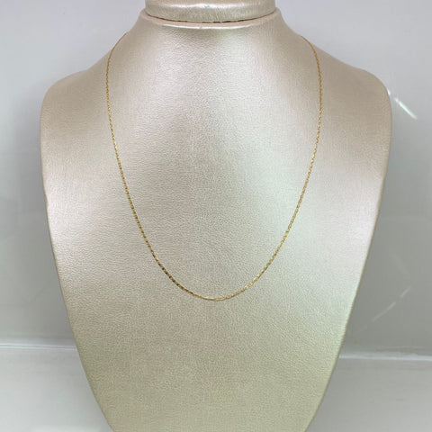 Cadena Italy Plana Diamantada Tres oros 18k 1,51 Gr / 1,2 mm / 45 Cm