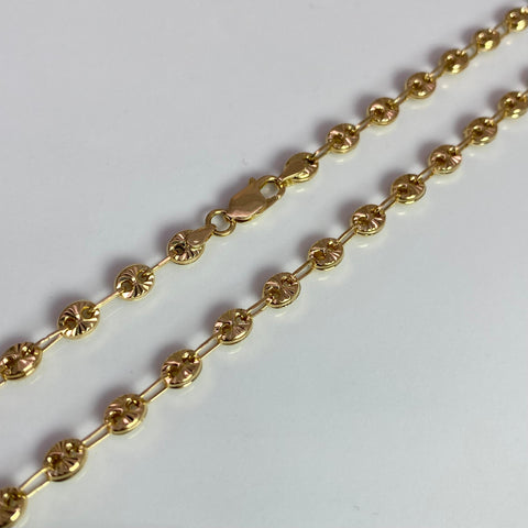 Cadena GC Eslabón Marino Diamantado Oro amarillo 18k 10,60 Gr / 4 mm / 60 Cm *