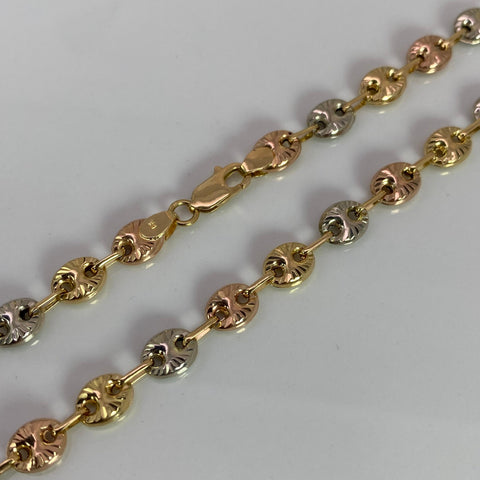 Cadena GC Diamantada Tres oros 18k 14,53 Gr / 5,5 mm / 60 Cm *