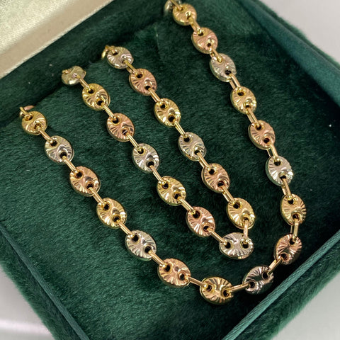Cadena GC Diamantada Tres oros 18k 14,53 Gr / 5,5 mm / 60 Cm *