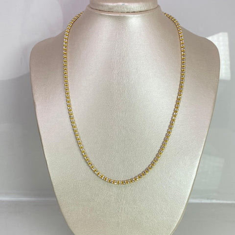 Cadena Italy Punto Cuadrado (L) Oro amarillo y Oro blanco 18k +3 / 21,32 Gr / 3,3 mm / 50 Cm *