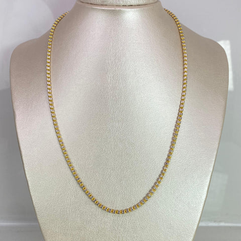 Cadena Italy Punto Cuadrado (L) Oro amarillo y Oro blanco 18k +3 / 15,40 Gr / 2,6 mm / 50 Cm *
