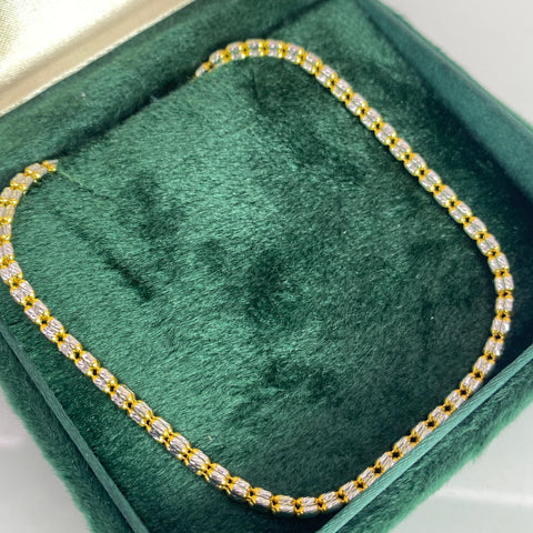 Cadena Italy Punto Cuadrado (L) Oro amarillo y Oro blanco 18k +3 / 13,56 Gr / 2,5 mm / 45 Cm
