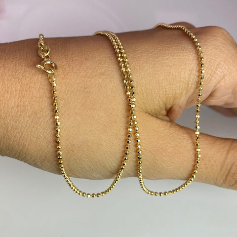 Cadena Italy Militar Diamantada Oro amarillo 18k +1 / 6,43 Gr / 1,2 mm / 60 Cm *