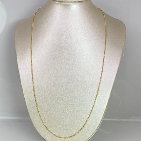 Cadena Italy Militar Diamantada Oro amarillo 18k +1 / 6,31 Gr / 1,2 mm / 60 Cm