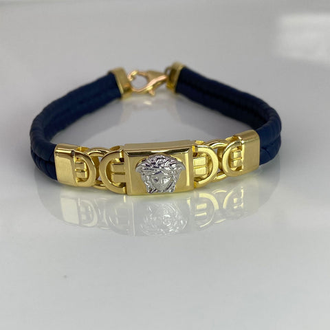 Pulso Italy Medusa Especial Oro amarillo y Oro blanco 18k +3 / 9,75 Gr / 8,7 mm / 21,5 Cm *