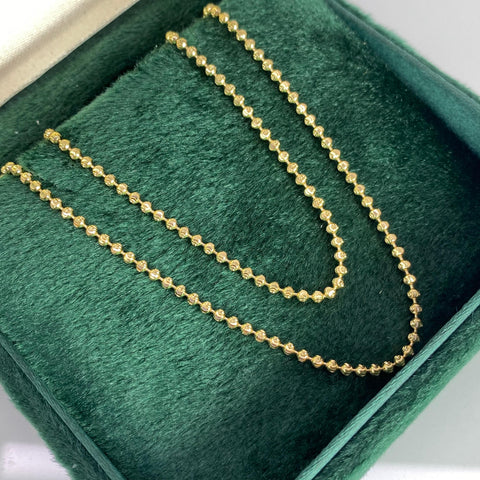 Cadena Italy Militar Diamantada Oro amarillo 18k +1 / 7,12 Gr / 1,5 mm / 60 Cm *