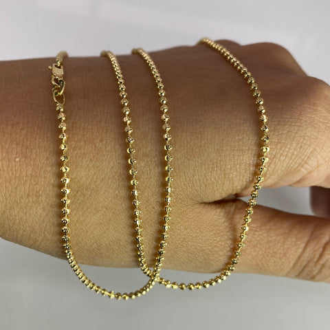Cadena Italy Militar Diamantada Oro amarillo 18k +1 / 7,04 Gr / 1,5 mm / 60 Cm *