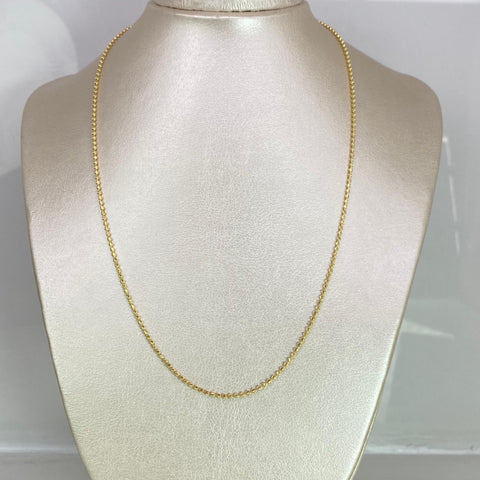 Cadena Italy Militar Diamantada Oro amarillo 18k +1 / 6,07 Gr / 1,5 mm / 50 Cm *