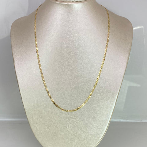 Cadena Italy Plana Diamantada Tres Oros 18k 6,18 Gr / 2,4 mm / 50 Cm *