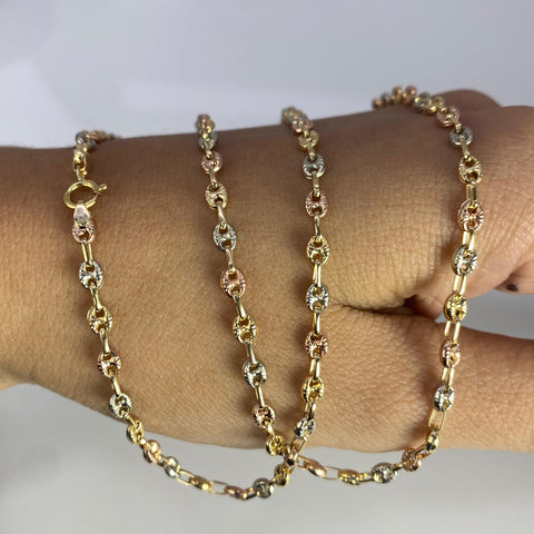 Cadena GC Diamantada Tres oros 18k 5,90 Gr / 3 mm / 55 Cm