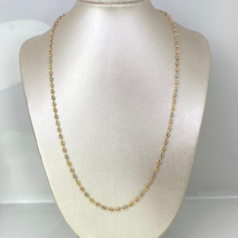 Cadena GC Diamantada Tres oros 18k 6,34 Gr / 3 mm / 55 Cm *