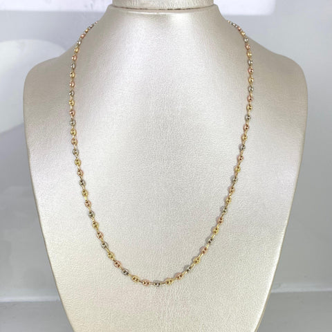 Cadena GC Diamantada Tres oros 18k 5,46 Gr / 3 mm / 50 Cm *