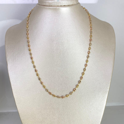 Cadena GC Eslabón Marino Tres oros 18k 6,83 Gr / 3,2 mm / 45 Cm *