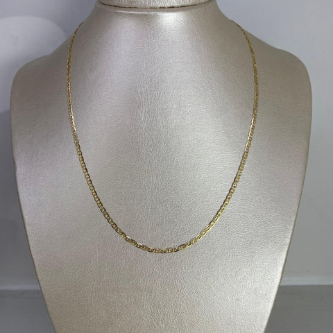 Cadena Italy Plana Diamantada Tres oros 18k 4,20 Gr / 2,3 mm / 45 Cm *