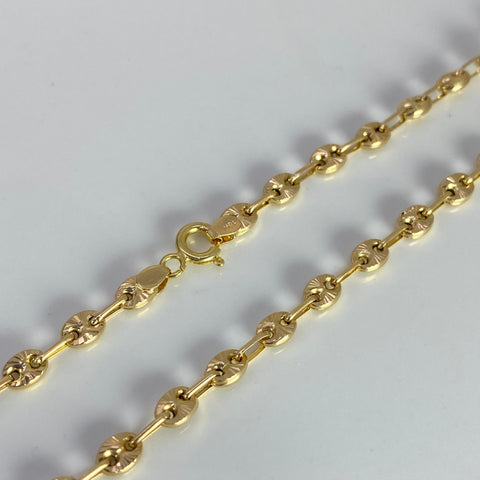 Cadena GC Diamantado Eslabón Marino Oro amarillo 18k 8,20 Gr / 3,9 mm / 50 Cm *