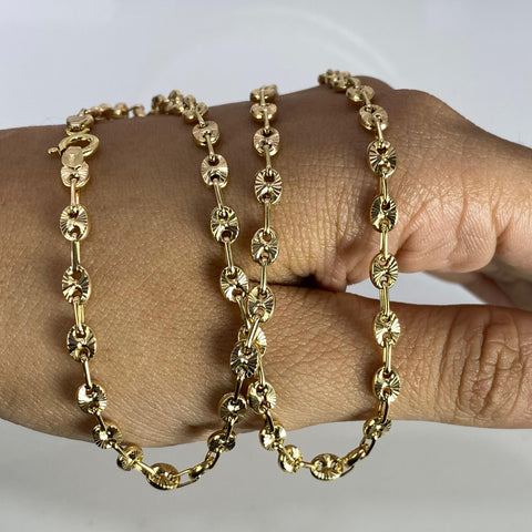Cadena GC Diamantado Eslabón Marino Oro amarillo 18k 8,20 Gr / 3,9 mm / 50 Cm *