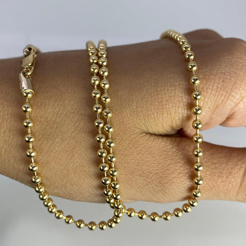 Cadena Italy Militar Oro amarillo 18k +1 / 22,88 Gr / 2,7 mm / 75 Cm *