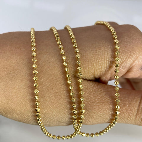 Cadena Italy Militar Diamantada Oro amarillo 18k +1 / 8,60 Gr / 1,8 mm / 60 Cm *