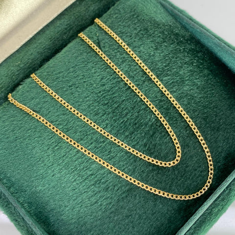 Cadena Italy Mini Cubana Oro amarillo 18k 1,12 Gr / 1,2 mm / 45 Cm *