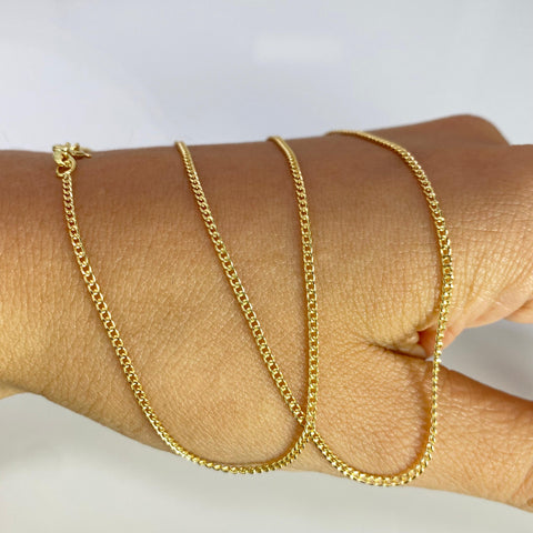 Cadena Italy Mini Cubana Oro amarillo 18k 1,09 Gr / 1,2 mm / 45 Cm *