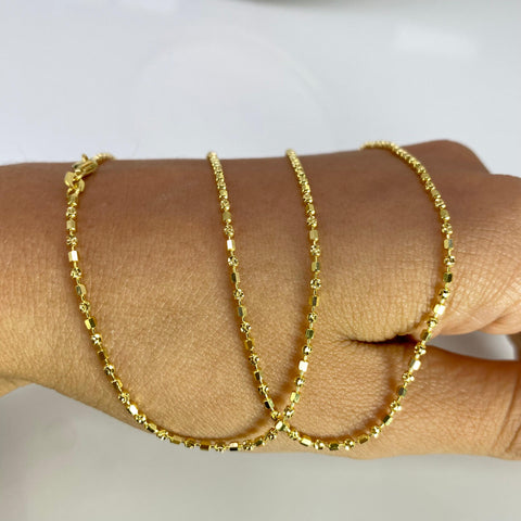 Cadena Italy Punto Y Coma Diamantada Oro amarillo 18k +1 / 5,45 Gr / 1,2 mm / 50 Cm *