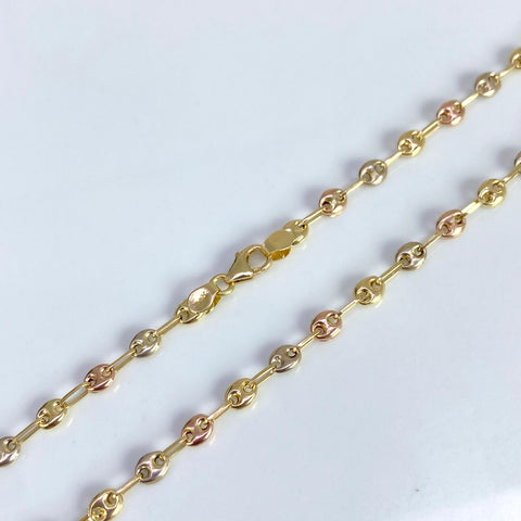 Cadena GC Eslabón Marino Tres oros 18k 5,43 Gr / 3 mm / 60 Cm *
