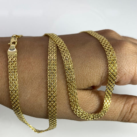 Cadena Italy China Diamantada Oro amarillo 18k +1 / 7,75 Gr / 4,3 mm / 60 Cm *