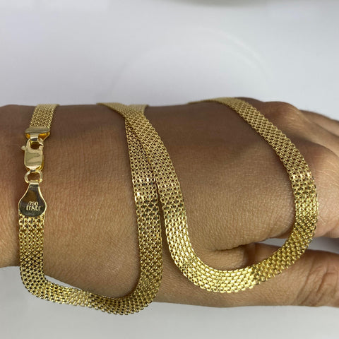 Cadena Italy China Diamantada Oro amarillo 18k +1 / 12,79 Gr / 5,4 mm / 60 Cm *