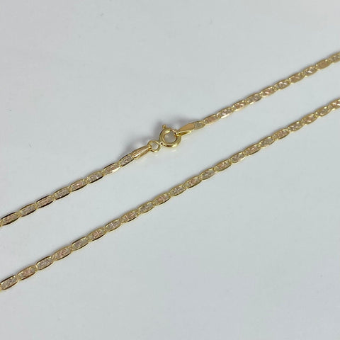 Cadena Italy Plana Diamantada Tres oros 18k 4,16 Gr / 1,8 mm / 60 Cm *