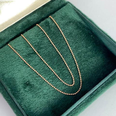 Cadena Italy Mini Militar Oro rosa 18k +3 / 2,74 Gr / 0,8 mm / 60 Cm *