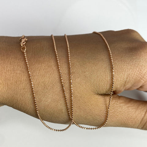 Cadena Italy Mini Militar Oro rosa 18k +3 / 2,74 Gr / 0,8 mm / 60 Cm *