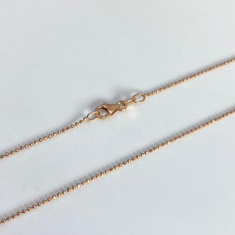 Cadena Italy Mini Militar Oro rosa 18k +3 / 2,74 Gr / 0,8 mm / 60 Cm *