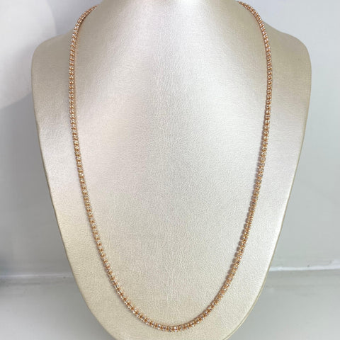 Cadena Italy Punto Cuadrado Oro blanco y Oro rosa 18k +3 / 18,60 Gr / 2,9 mm / 60 Cm
